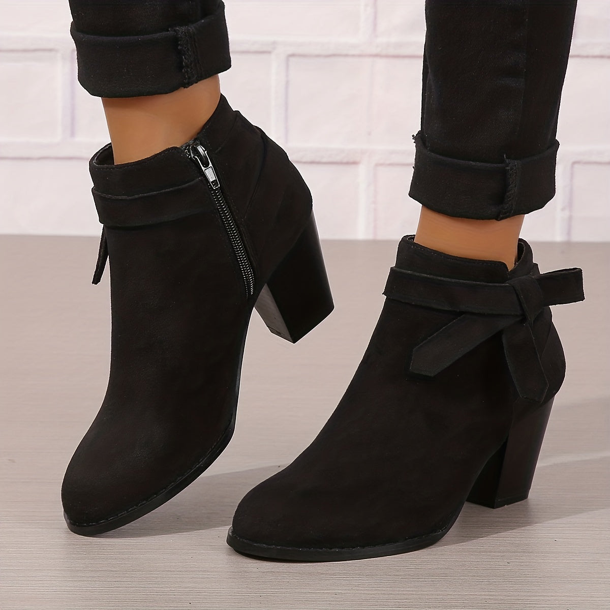 Anneliese Bow Detail Pointed Toe Ankle Boots - view 5