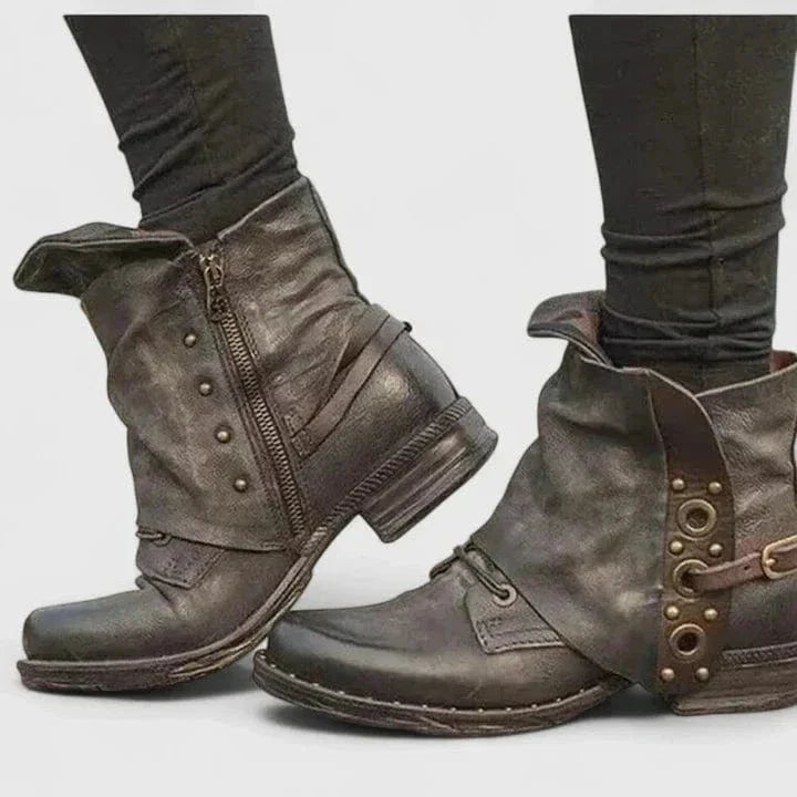Seraphine Buckle Strap Side Zip Ankle Boots - view 2