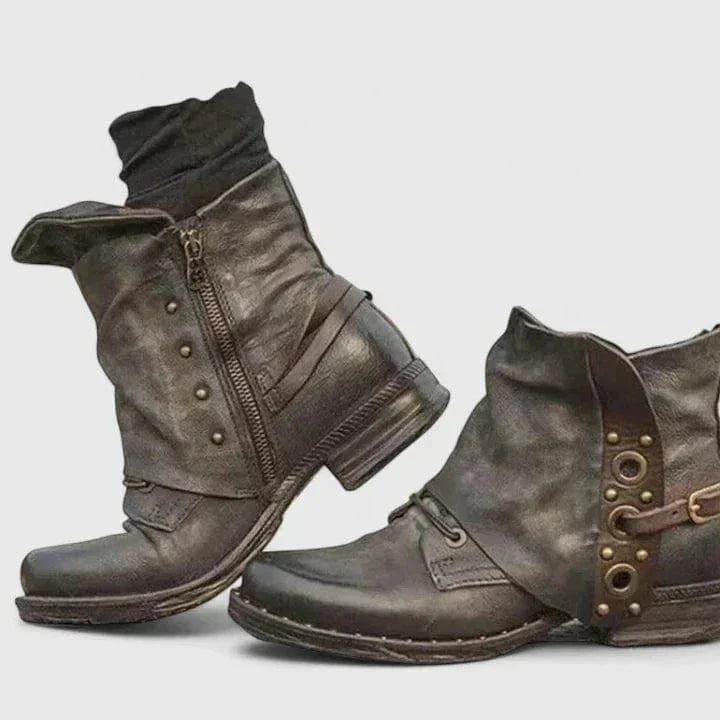 Seraphine Buckle Strap Side Zip Ankle Boots - view 3