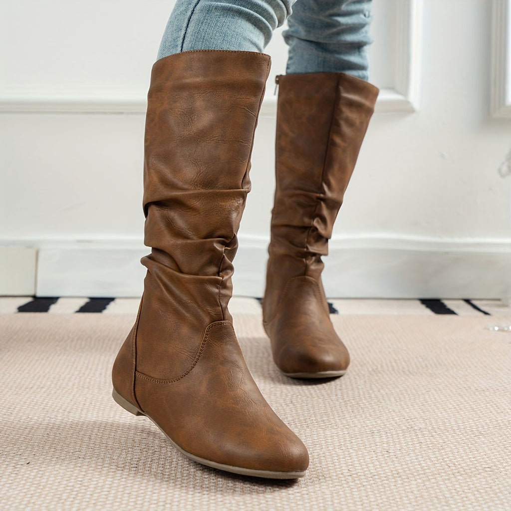 Nina Slouch Flat Side Zip Boots - view 2