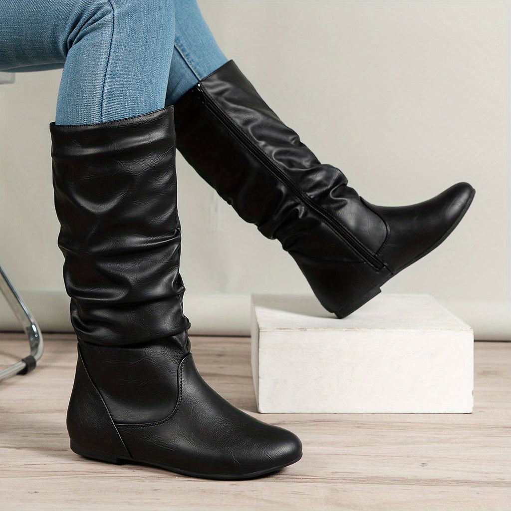 Nina Slouch Flat Side Zip Boots - view 7