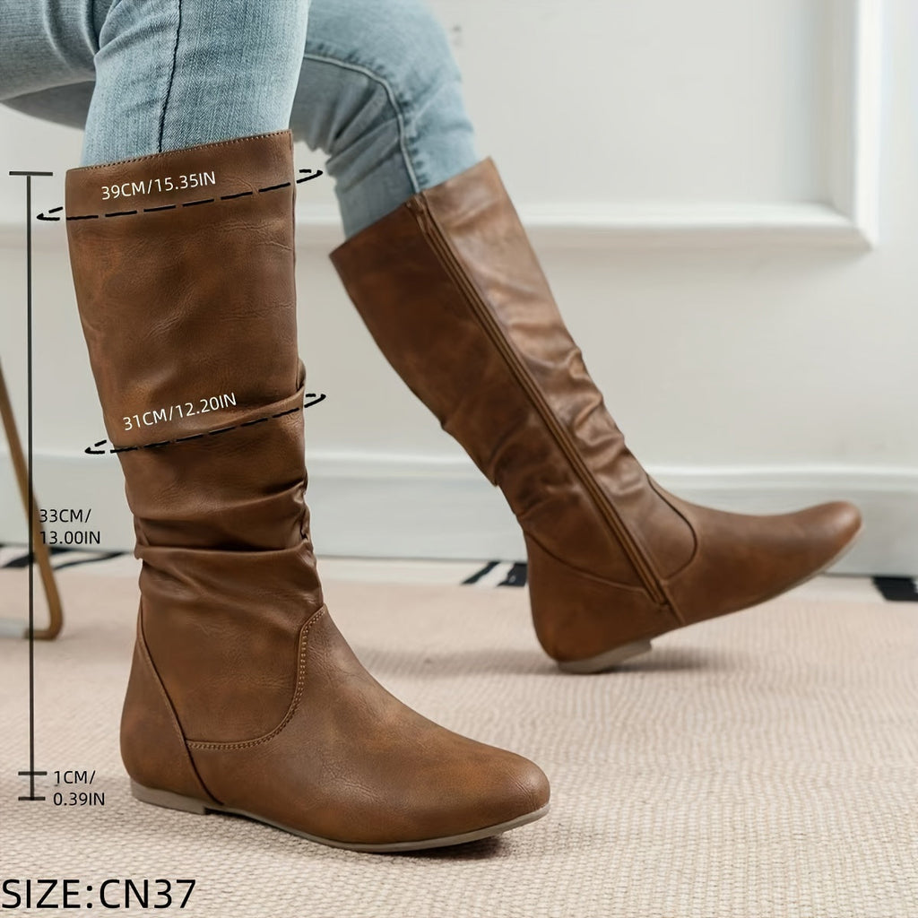 Nina Slouch Flat Side Zip Boots - view 3