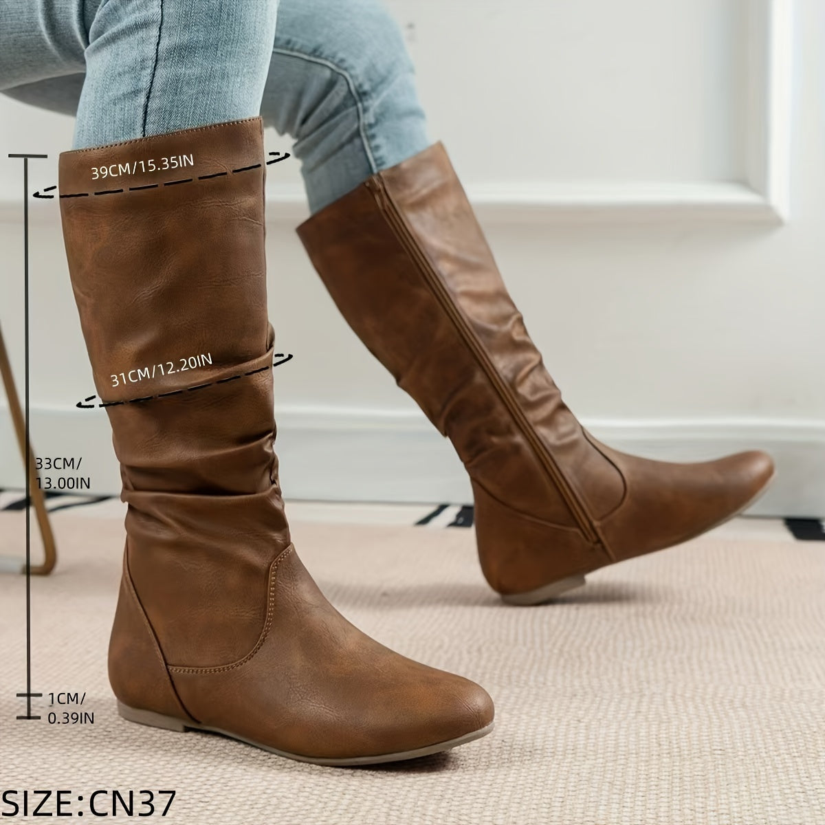 Nina Slouch Flat Side Zip Boots - view 3