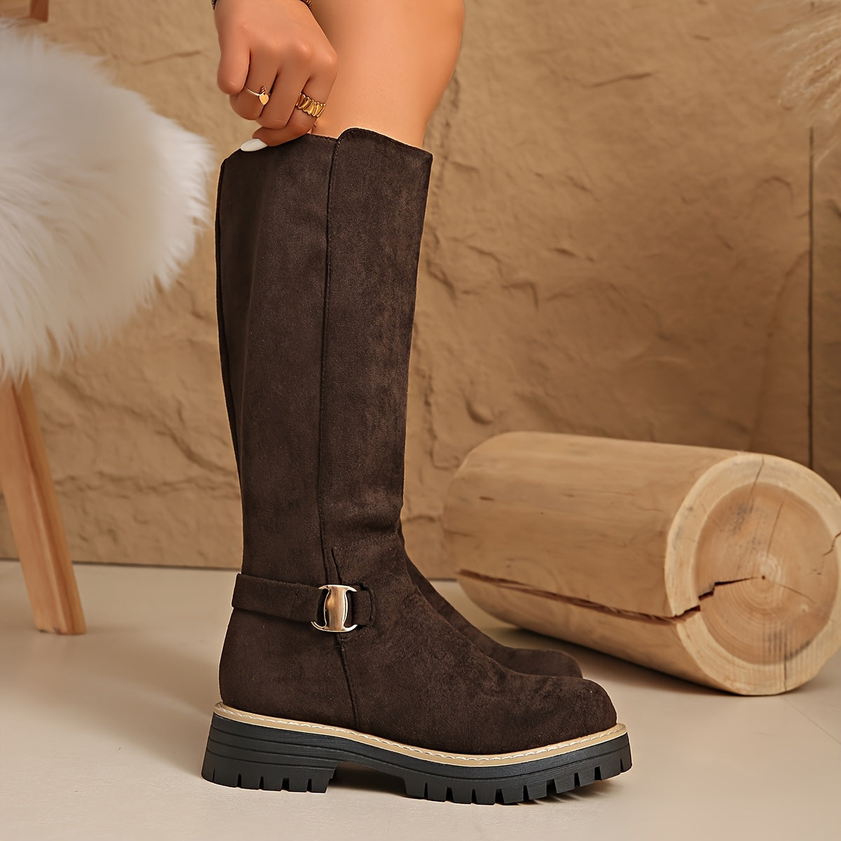 Eloise Lug Sole Knee High Boots - view 12