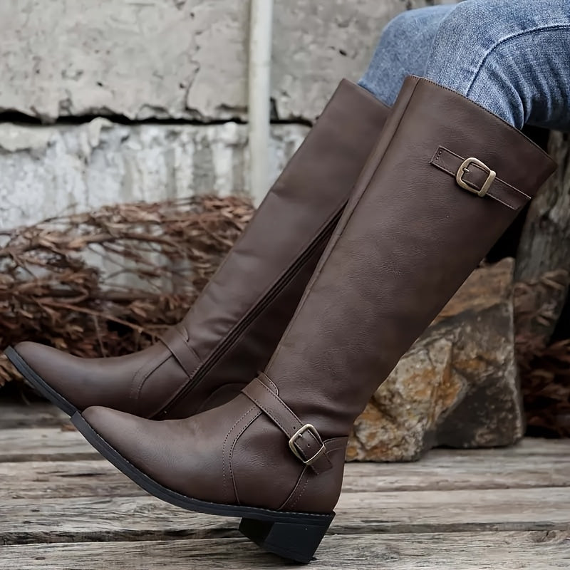 Marguerite Riding Block Heel Knee High Boots - view 2