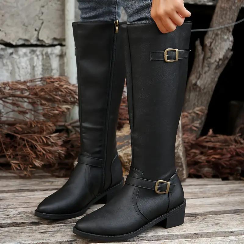Marguerite Riding Block Heel Knee High Boots - view 3