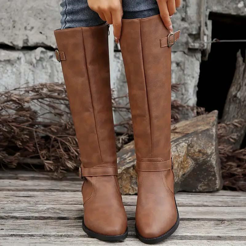 Marguerite Riding Block Heel Knee High Boots - view 8