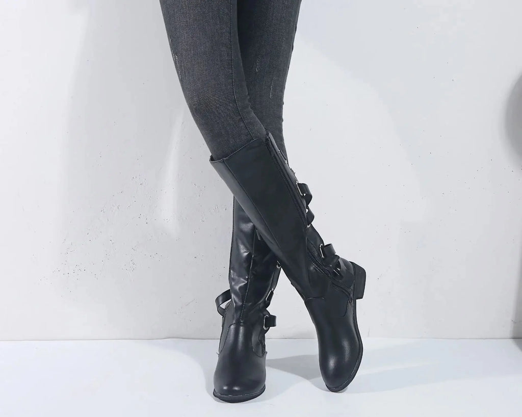 Layla Riding Lace Up Knee High Boots - view 3