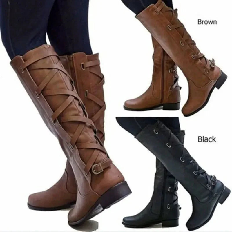 Layla Riding Lace Up Knee High Boots - view 2