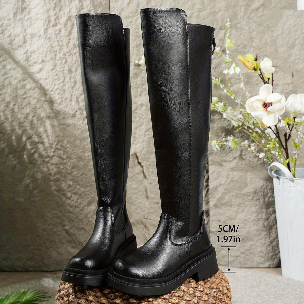 Sloane Lug Sole Over The Knee Boots - view 5