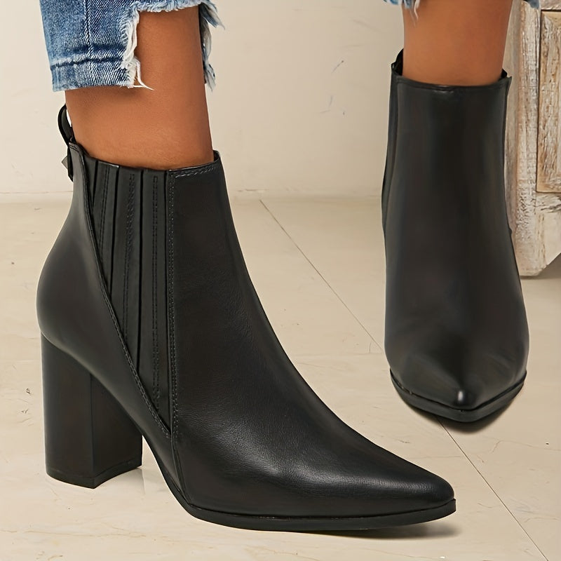 Noelle Square Heel Pointed Toe Ankle Boots - view 2