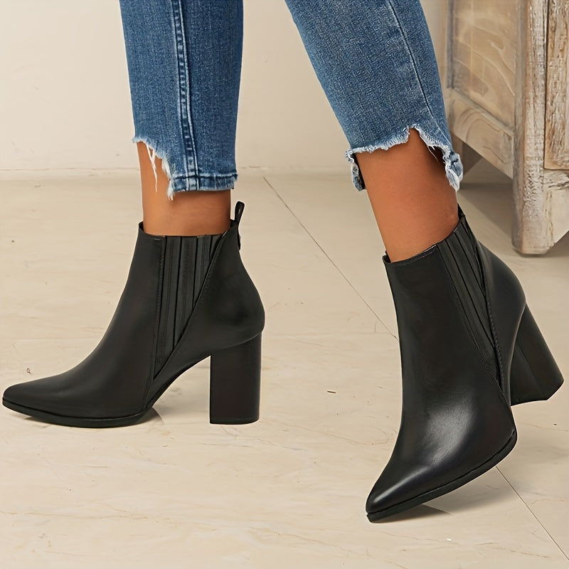 Noelle Square Heel Pointed Toe Ankle Boots - view 3