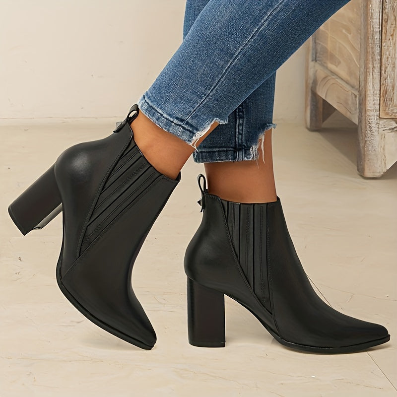 Noelle Square Heel Pointed Toe Ankle Boots - view 4