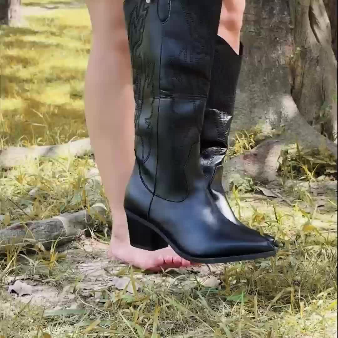 Delphine Tonal Stitch Western Knee High Boots - view 10