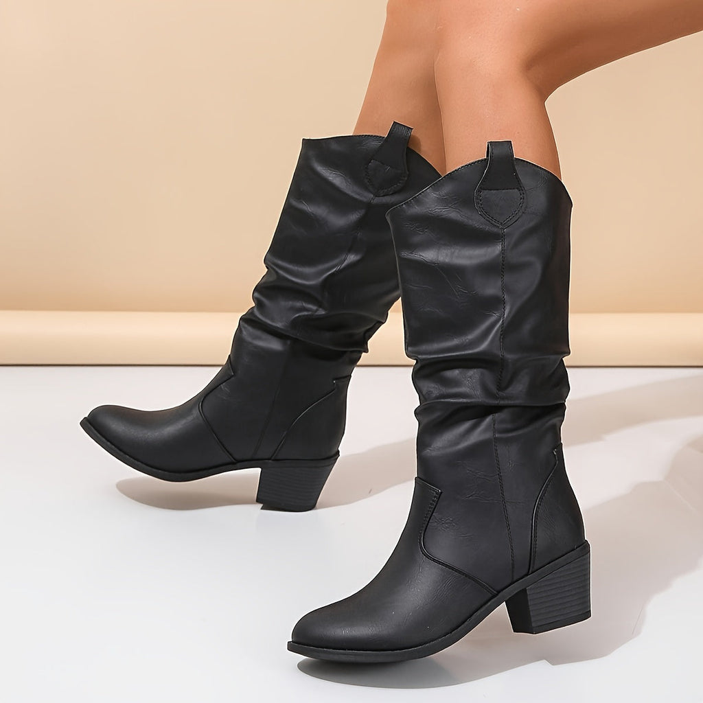 Ivy Western Slouch Mid Calf Boots - view 8