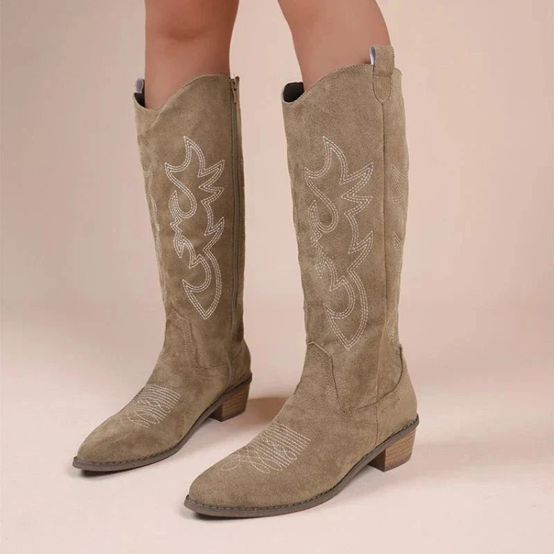 Zoe Side Zip Western Knee High Boots - view 5