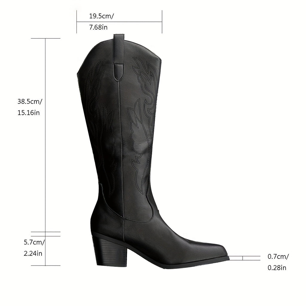 Delphine Tonal Stitch Western Knee High Boots - view 9