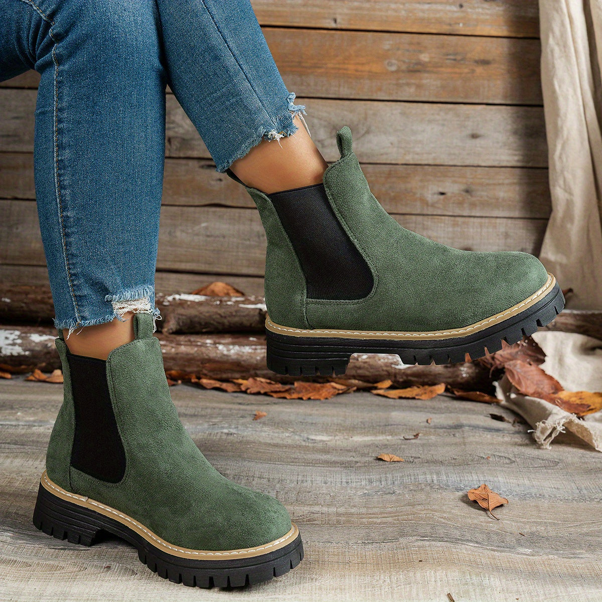 Lily Chelsea Platform Lug Sole Ankle Boots - view 11