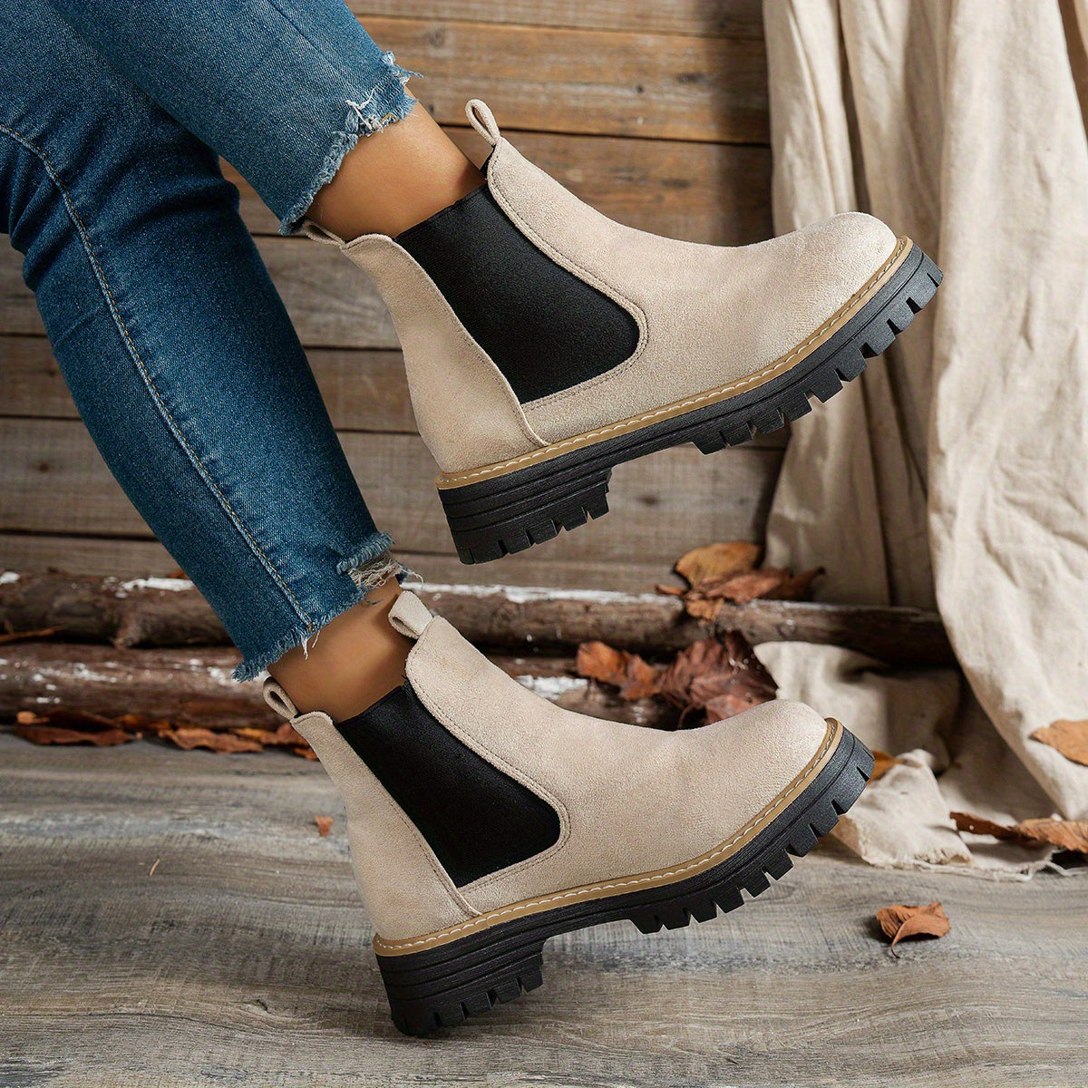 Lily Chelsea Platform Lug Sole Ankle Boots - view 2