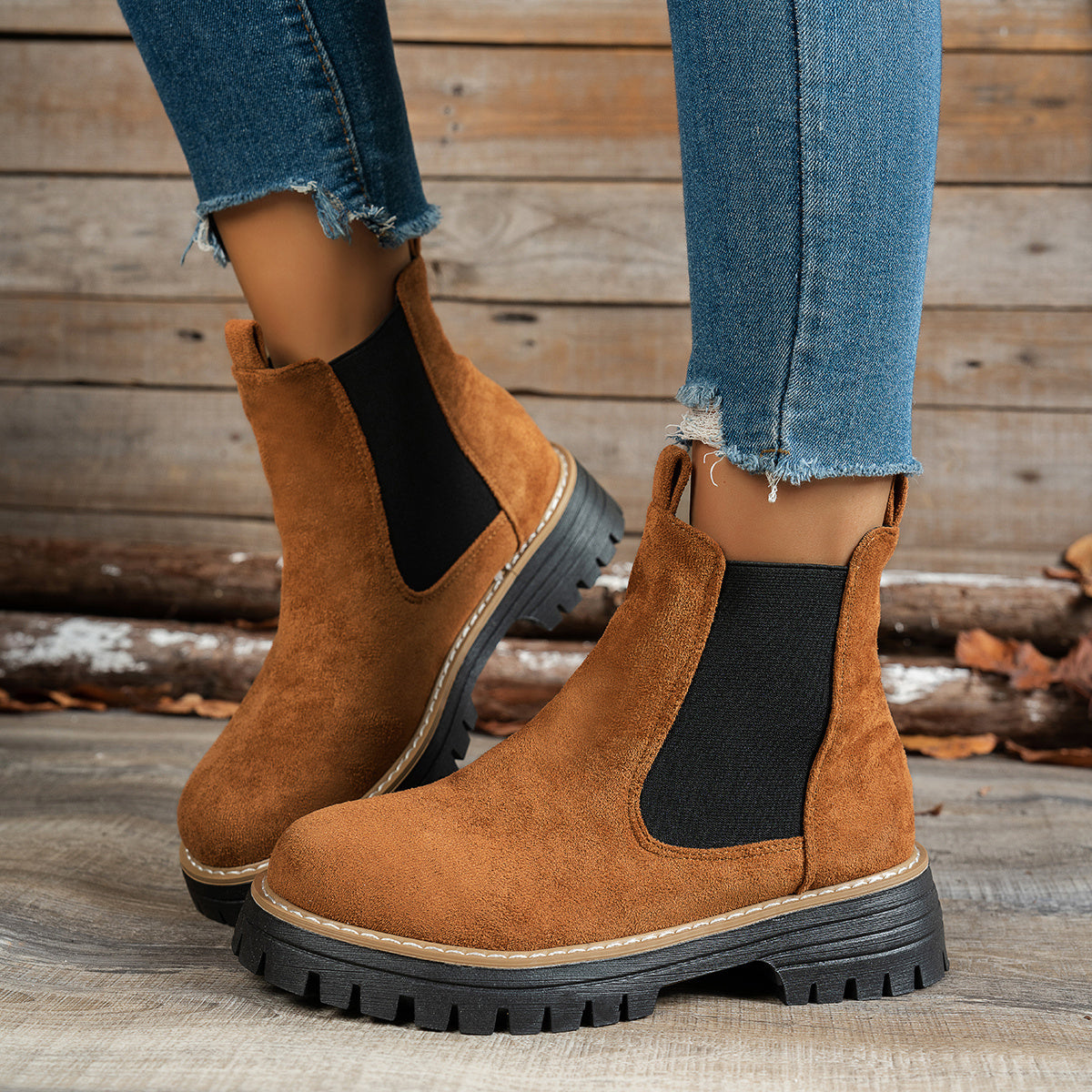 Lily Chelsea Platform Lug Sole Ankle Boots - view 13