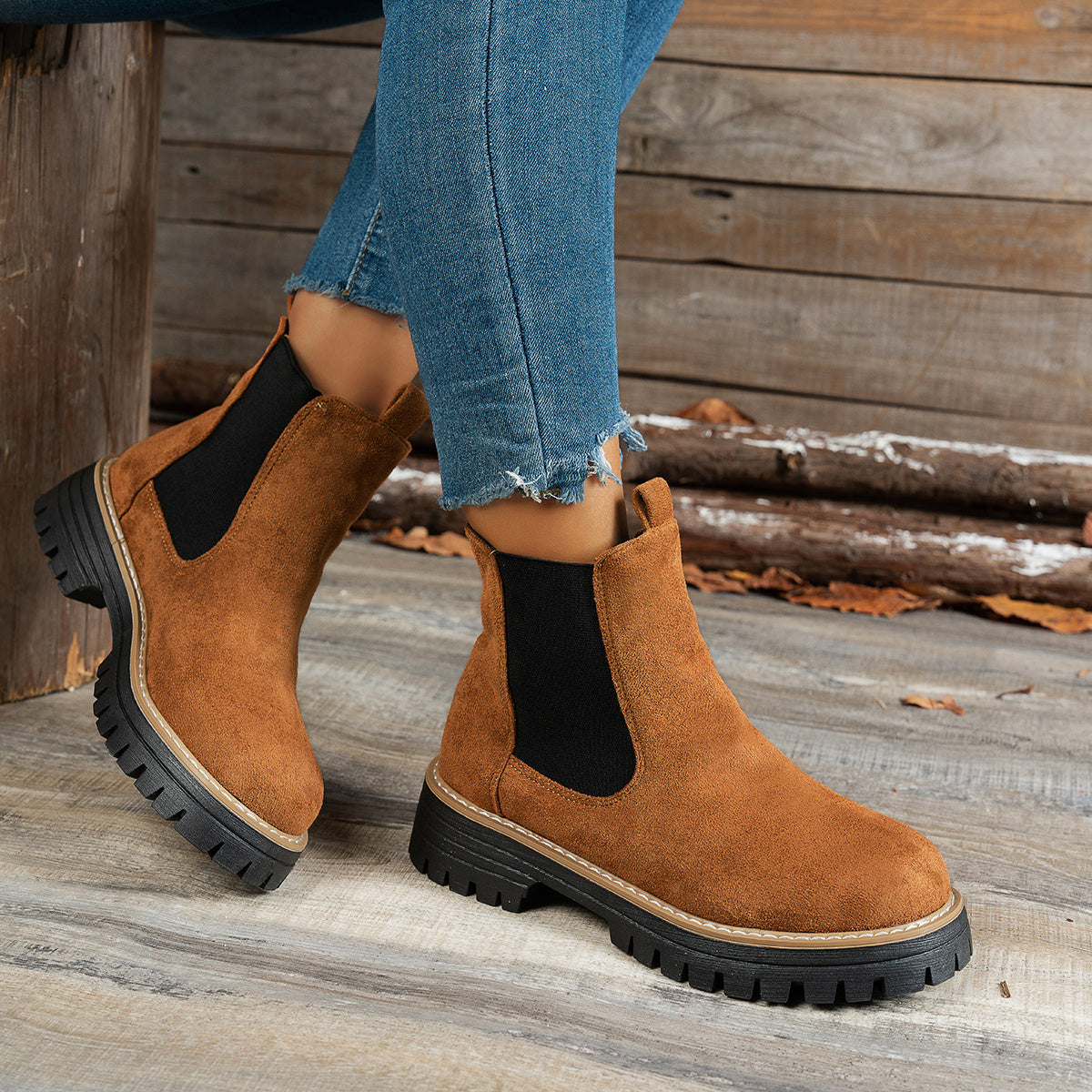 Lily Chelsea Platform Lug Sole Ankle Boots - view 14