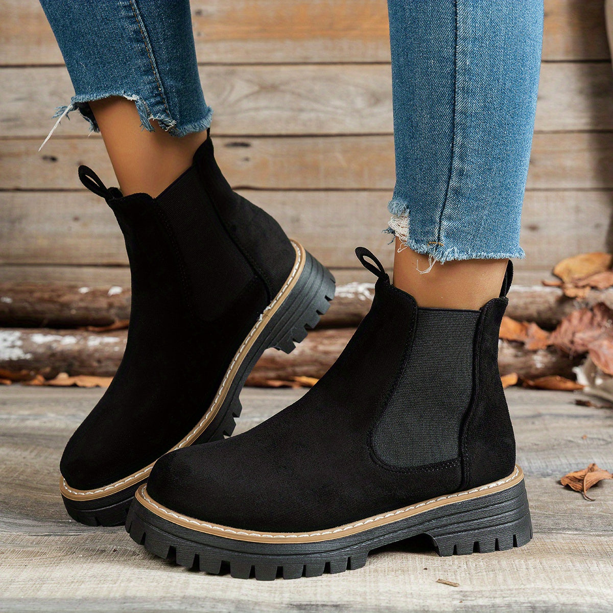 Lily Chelsea Platform Lug Sole Ankle Boots - view 6