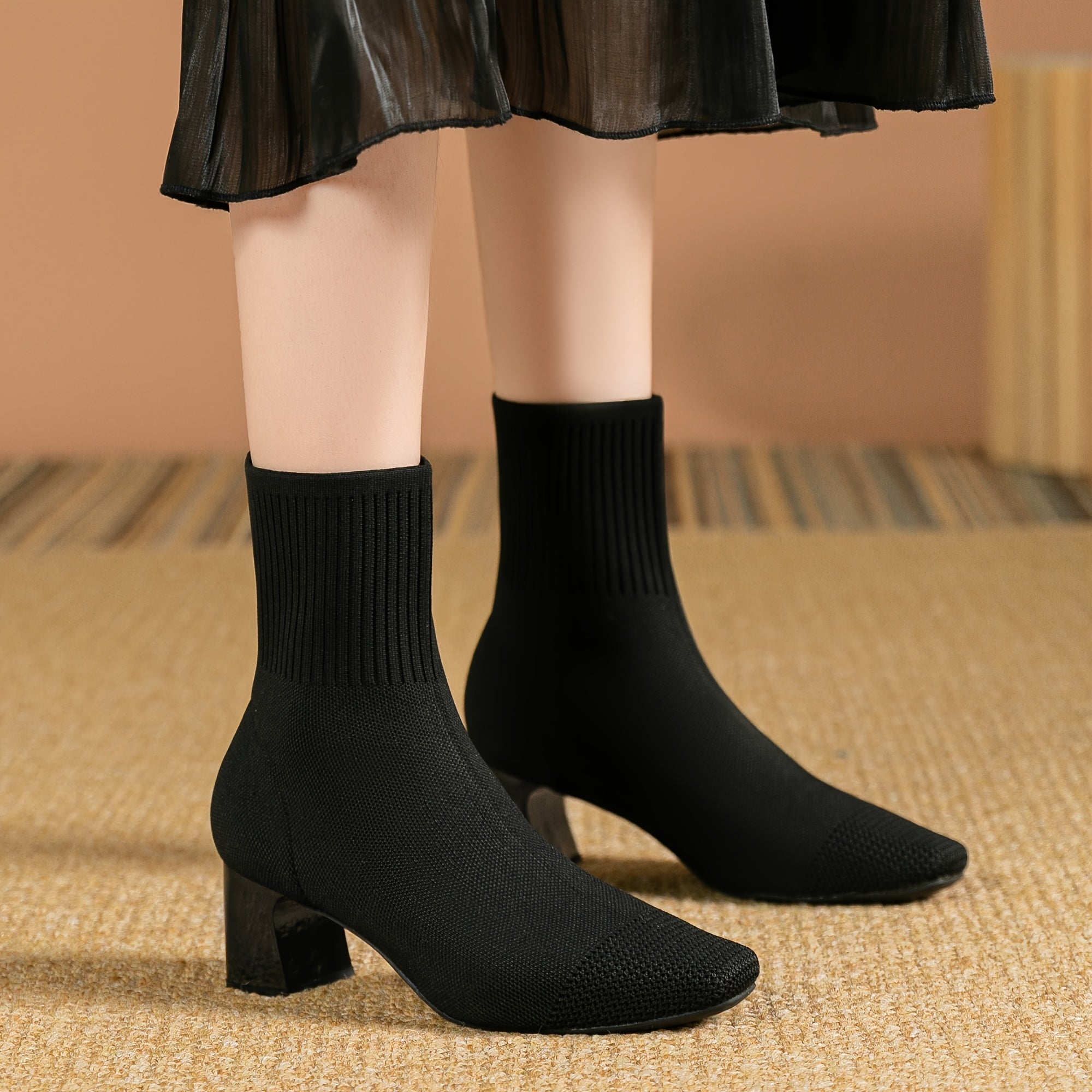 Ruby Block Heel Square Toe Ankle Boots - view 9