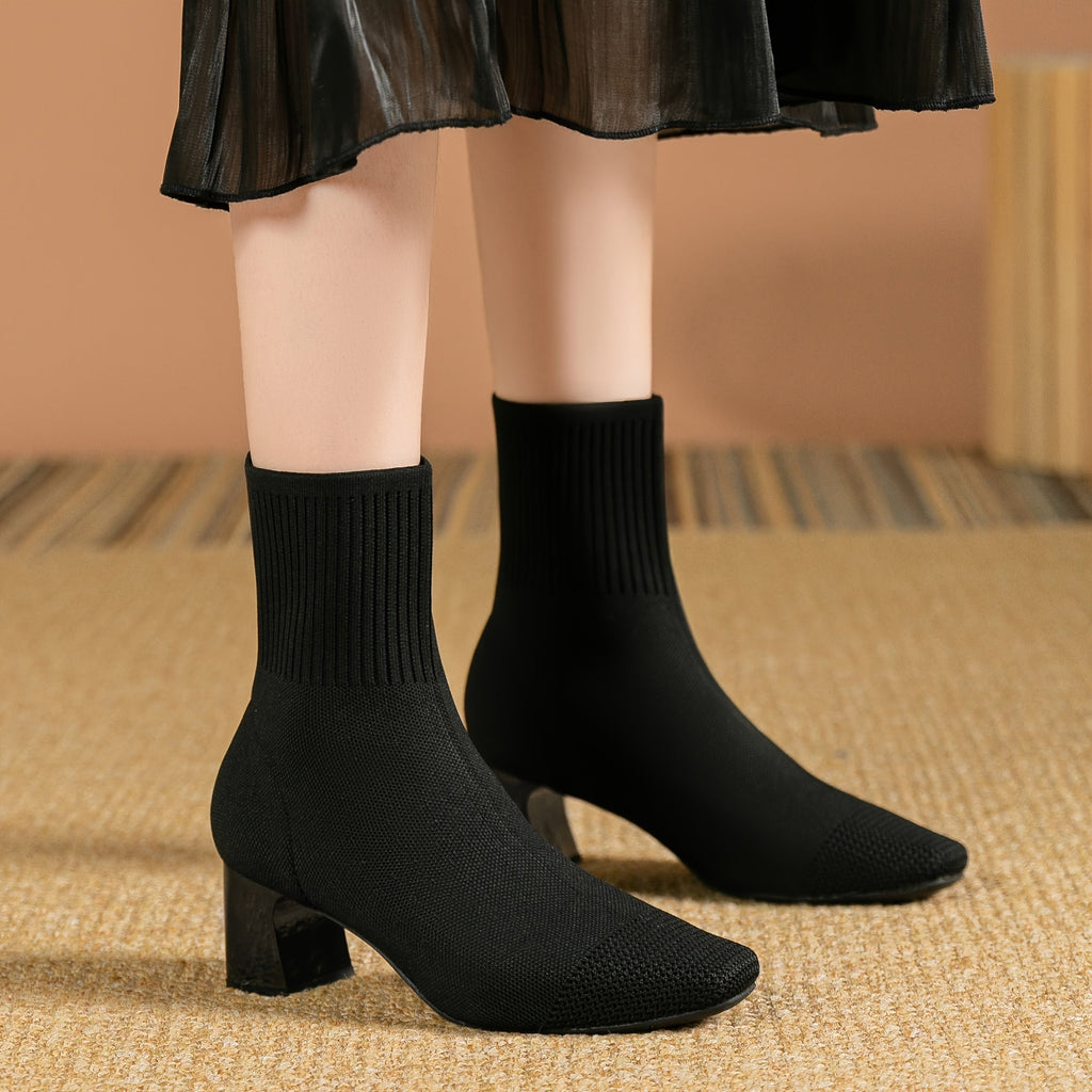 Ruby Block Heel Square Toe Ankle Boots - view 7