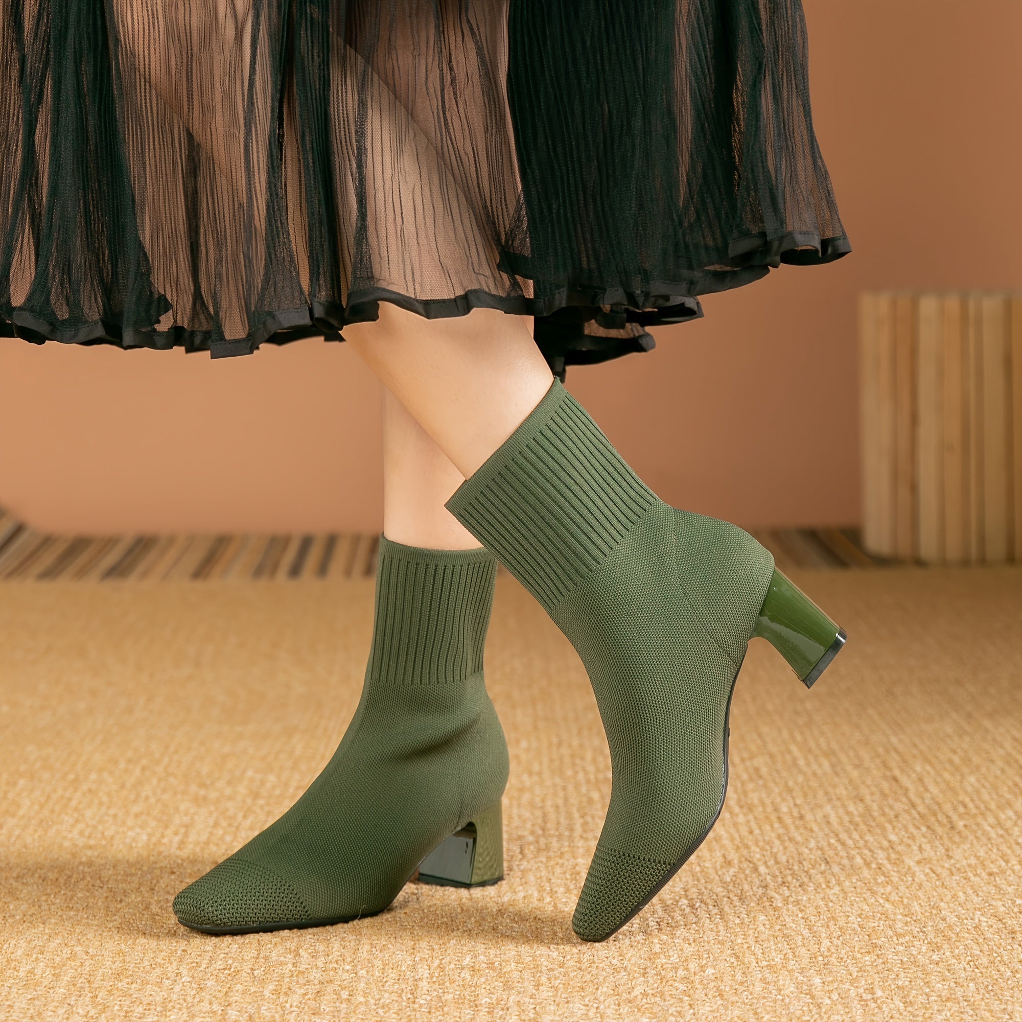 Ruby Block Heel Square Toe Ankle Boots - view 3
