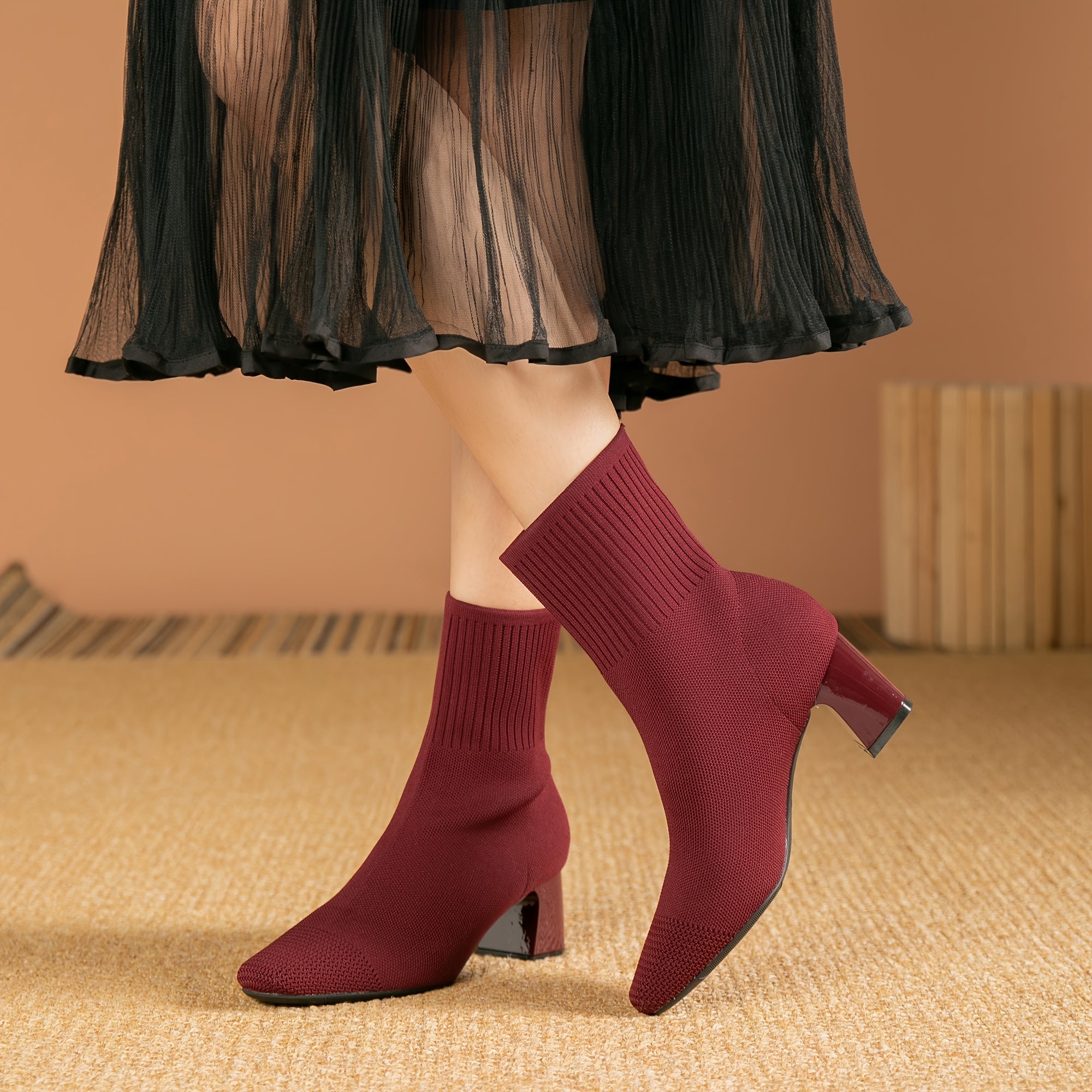 Ruby Block Heel Square Toe Ankle Boots - view 6