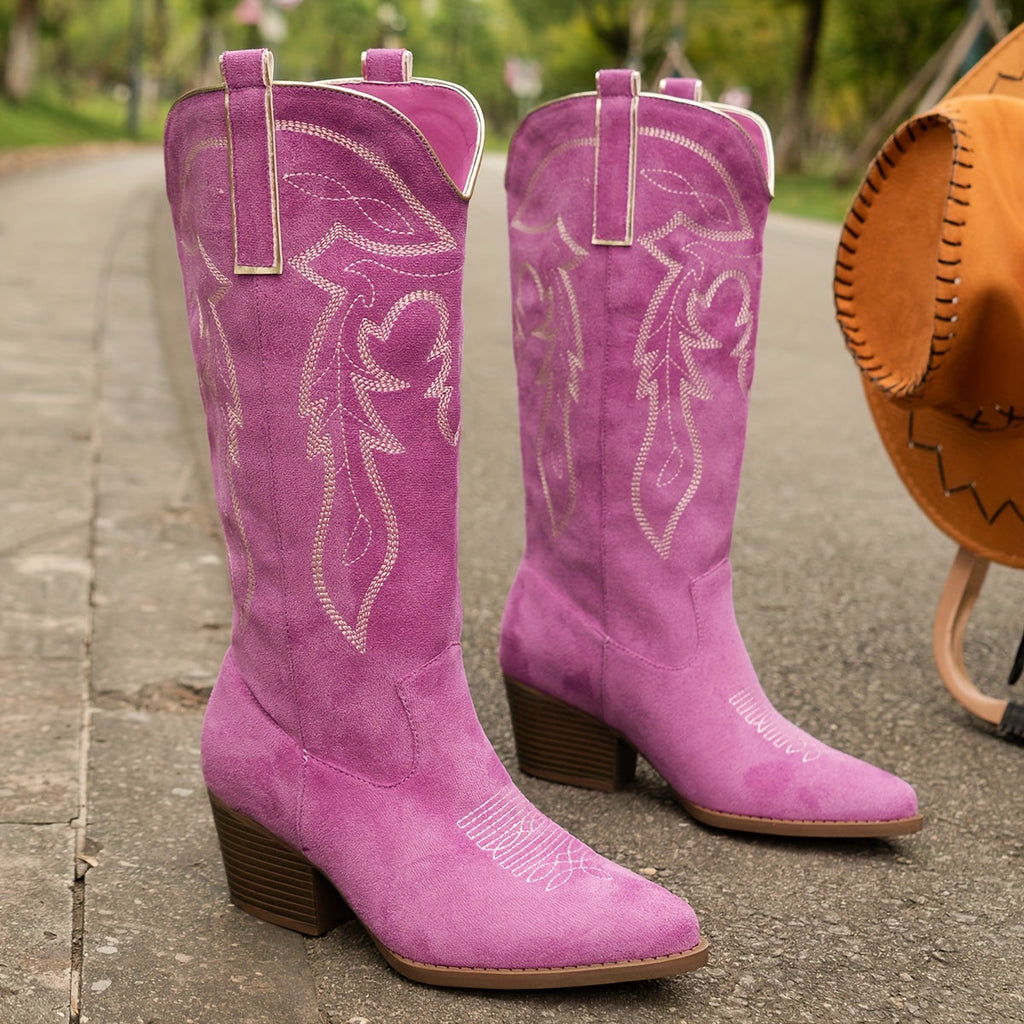 Hazel Embroidered Western Knee High Boots - view 2