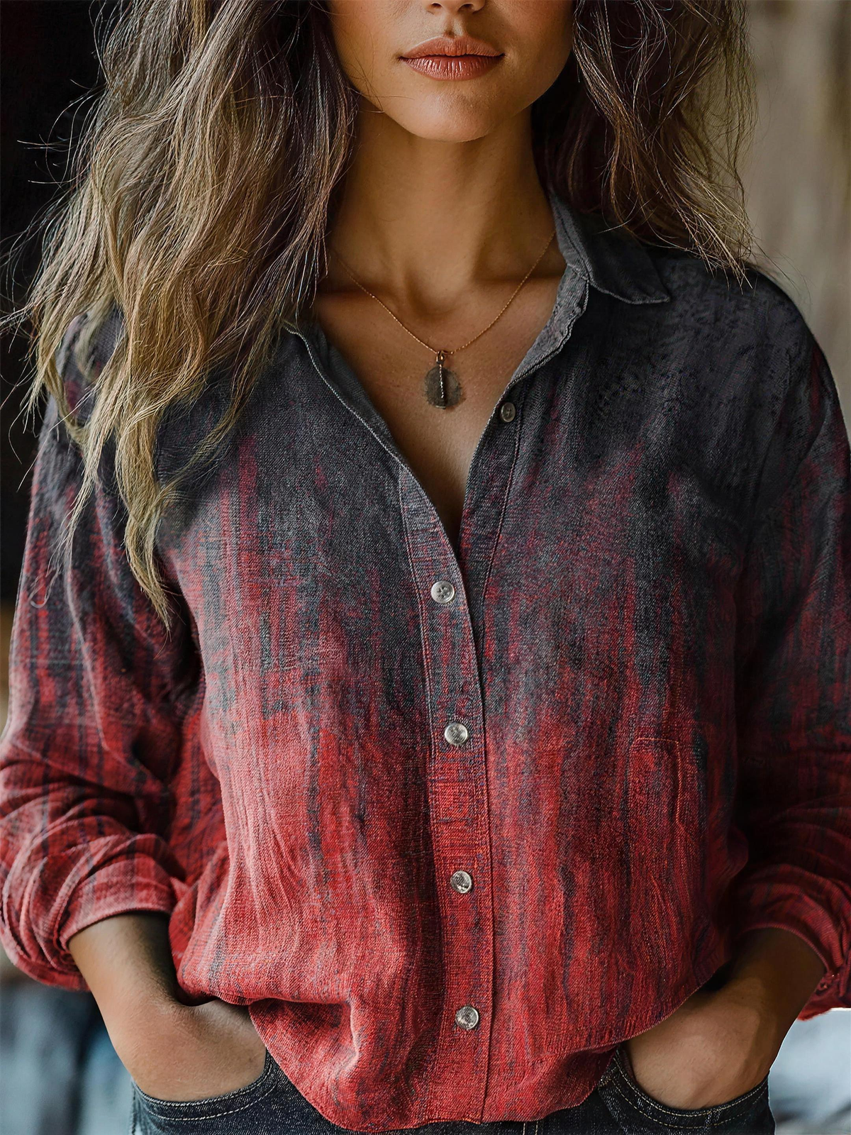 Bonnie – Nostalgic Vintage Floral Button Down Shirt for Women – view 6