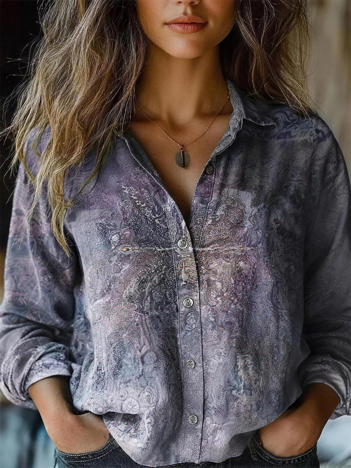 Bonnie – Nostalgic Vintage Floral Button Down Shirt for Women – view 9
