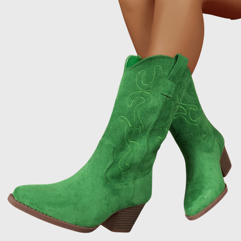 Freya Tonal Stitch Western Mid Calf Boots - view 12