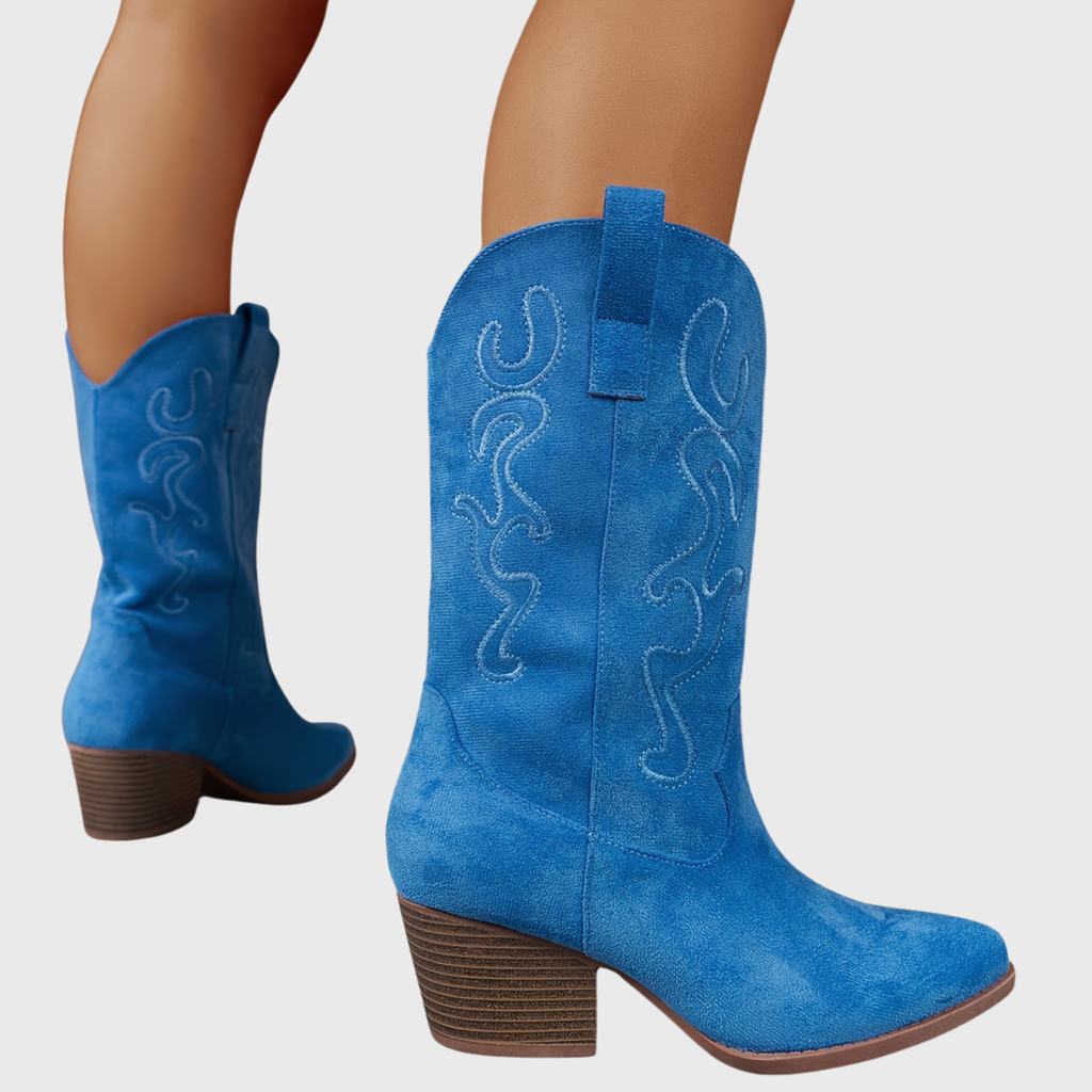 Freya Tonal Stitch Western Mid Calf Boots - view 13