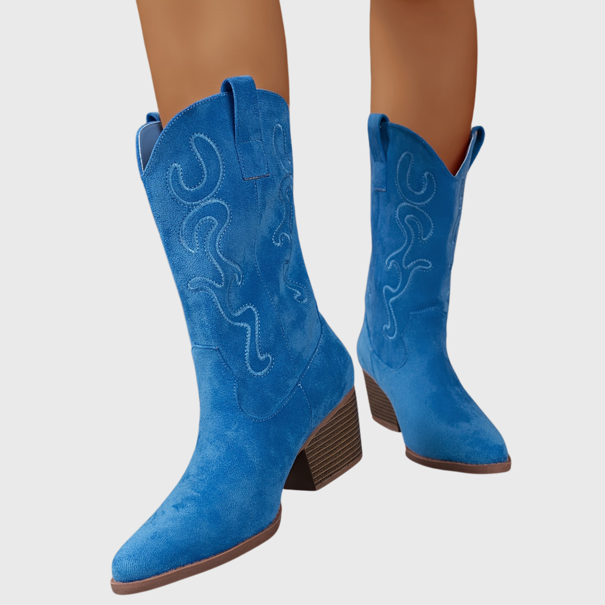Freya Tonal Stitch Western Mid Calf Boots - view 14