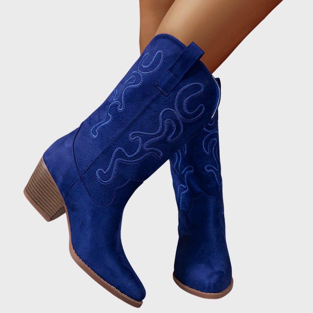 Freya Tonal Stitch Western Mid Calf Boots - view 2