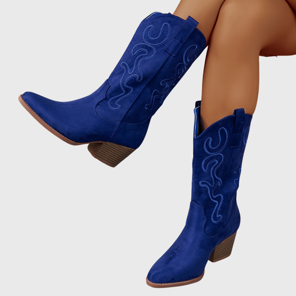 Freya Tonal Stitch Western Mid Calf Boots - view 3