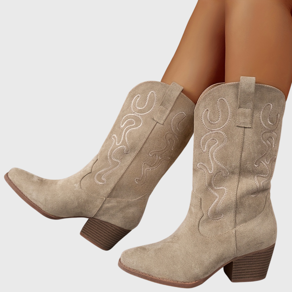 Freya Tonal Stitch Western Mid Calf Boots - view 6