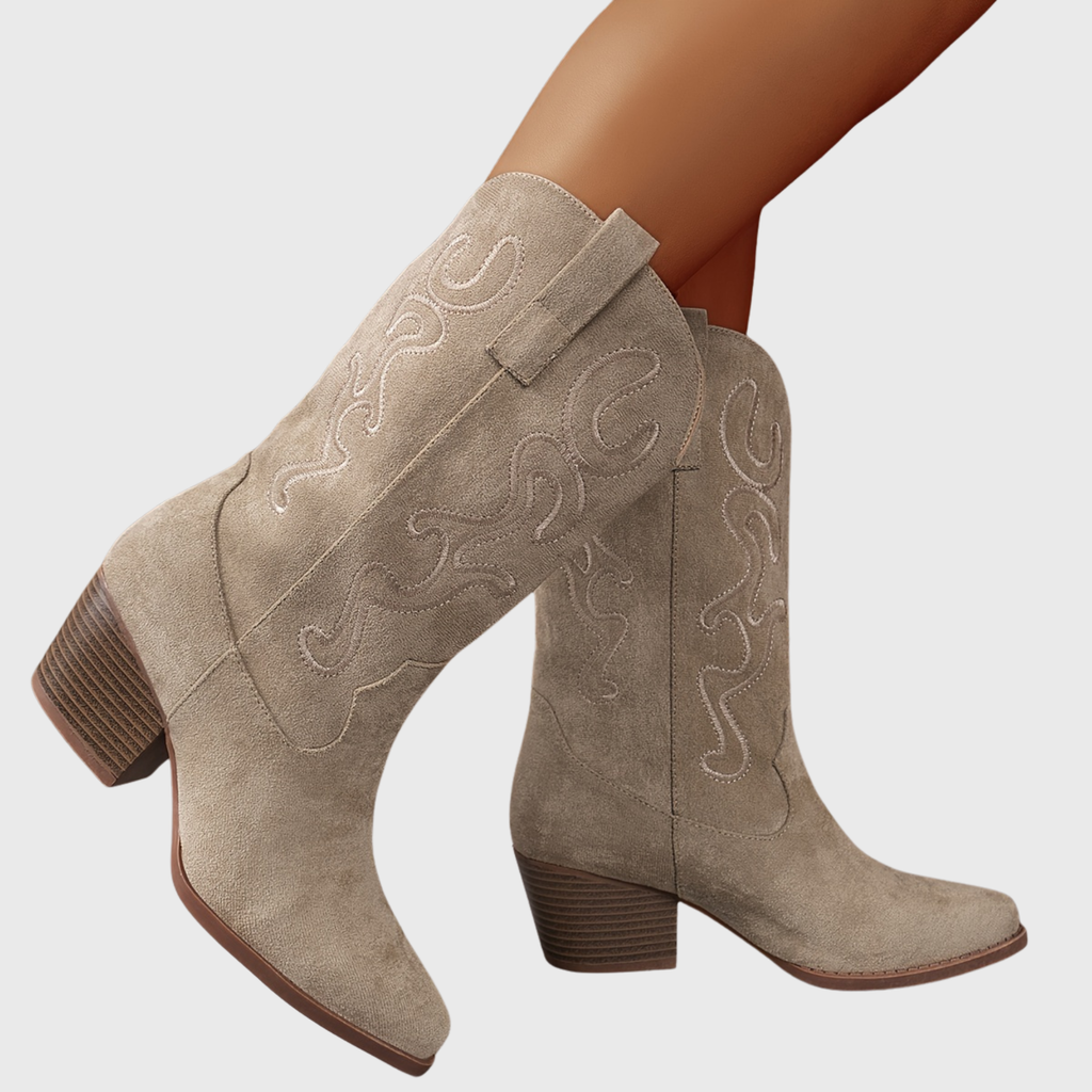 Freya Tonal Stitch Western Mid Calf Boots - view 9