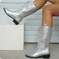 Stella Block Heel Western Mid Calf Boots - front view