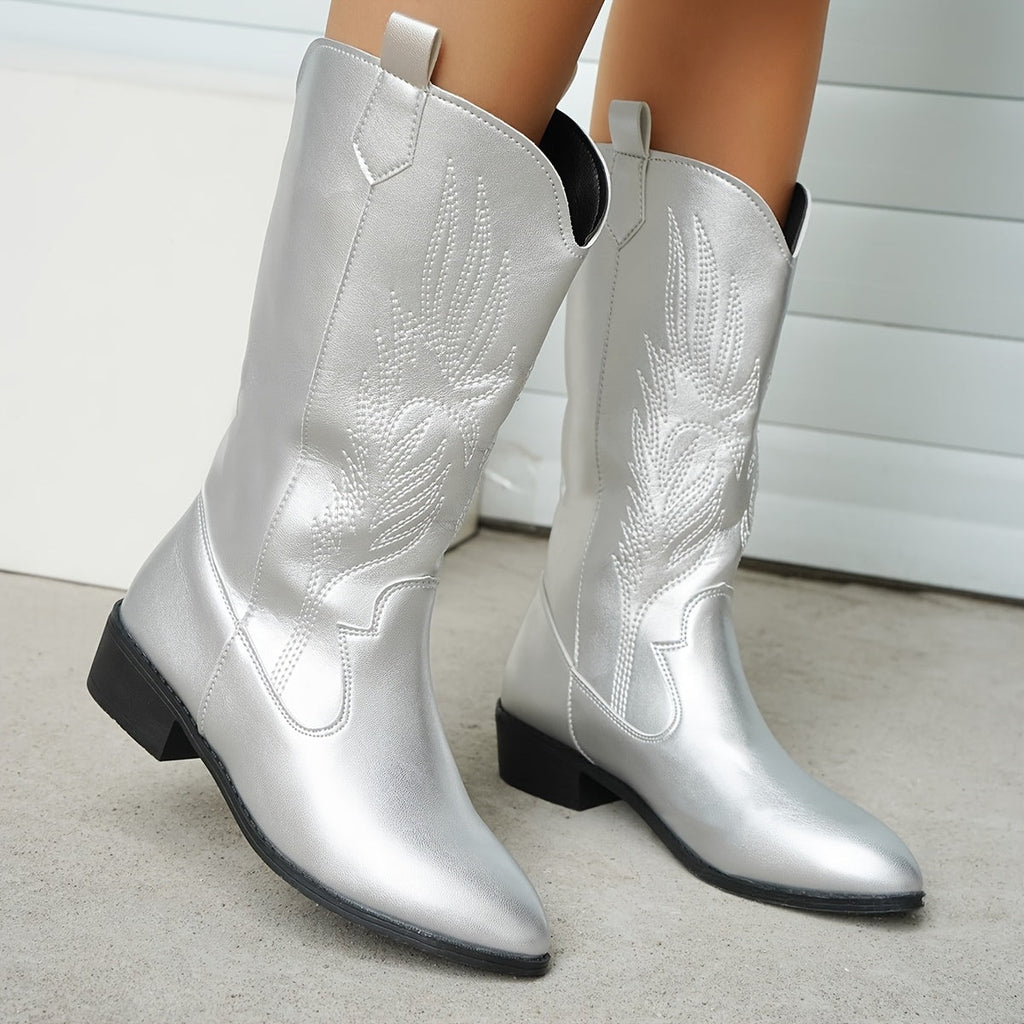 Stella Block Heel Western Mid Calf Boots - view 5