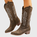 Colette Contrast Stitch Western Block Heel Boots - view 8