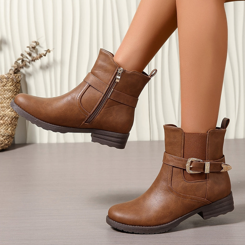 Josephine Western Chelsea Block Heel Ankle Boots - view 3