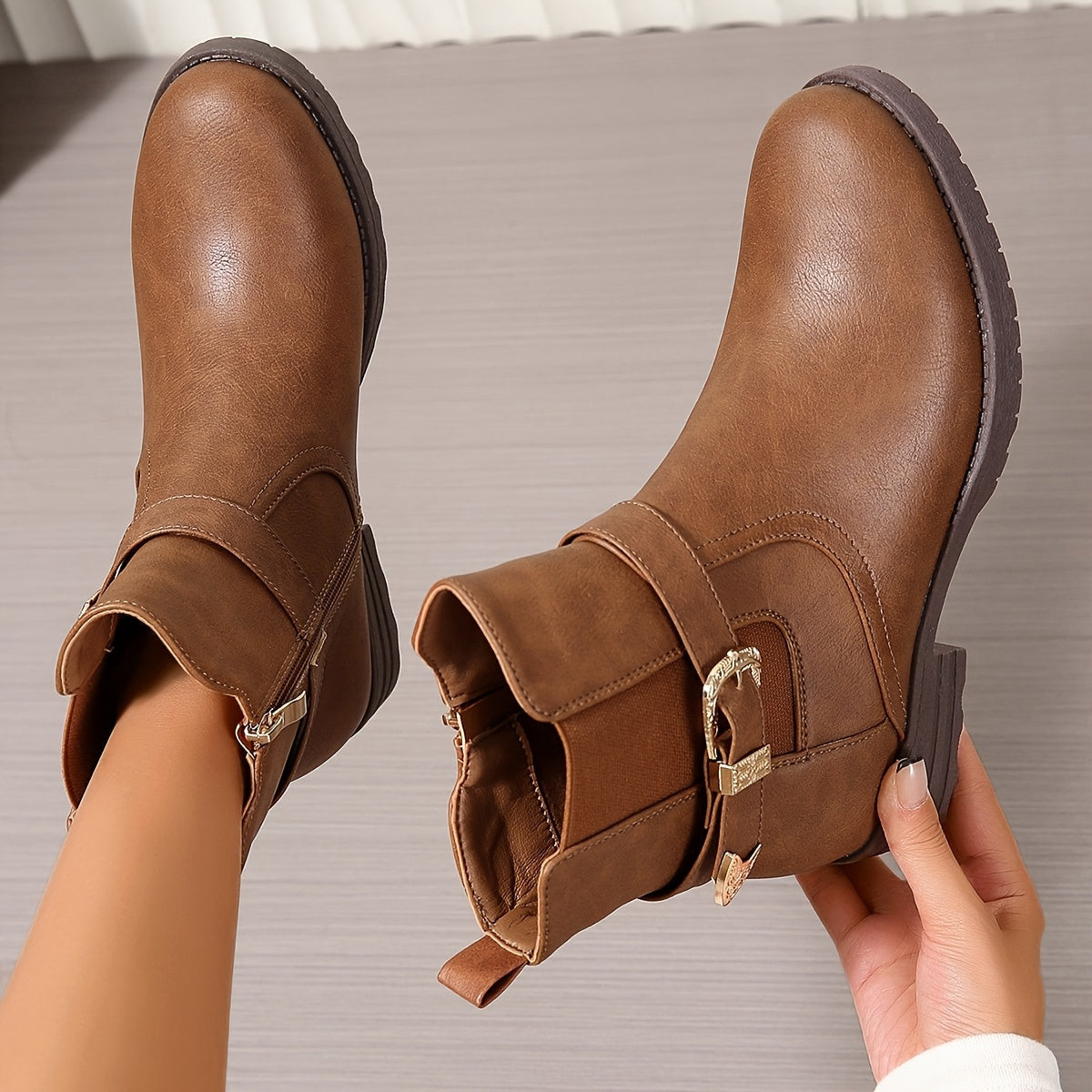Josephine Western Chelsea Block Heel Ankle Boots - view 4