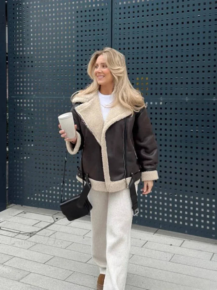 Brooke – Aviator Jacket with Soft Lined Interior and Relaxed Cut for Women – view 6