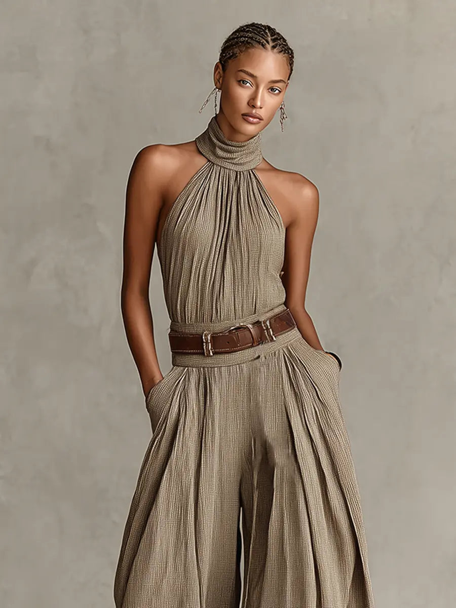 Winnie Halter Neck Wide-Leg Jumpsuit - view 3