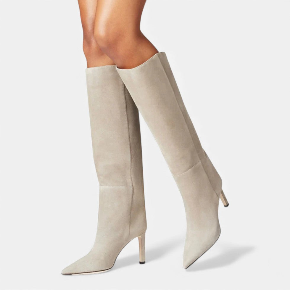 Celine - Women's Tall Suede-Look Boots with Stiletto Heel – view 3