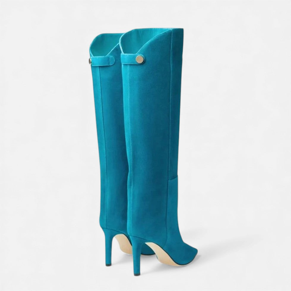 Celine - Women's Tall Suede-Look Boots with Stiletto Heel – view 4