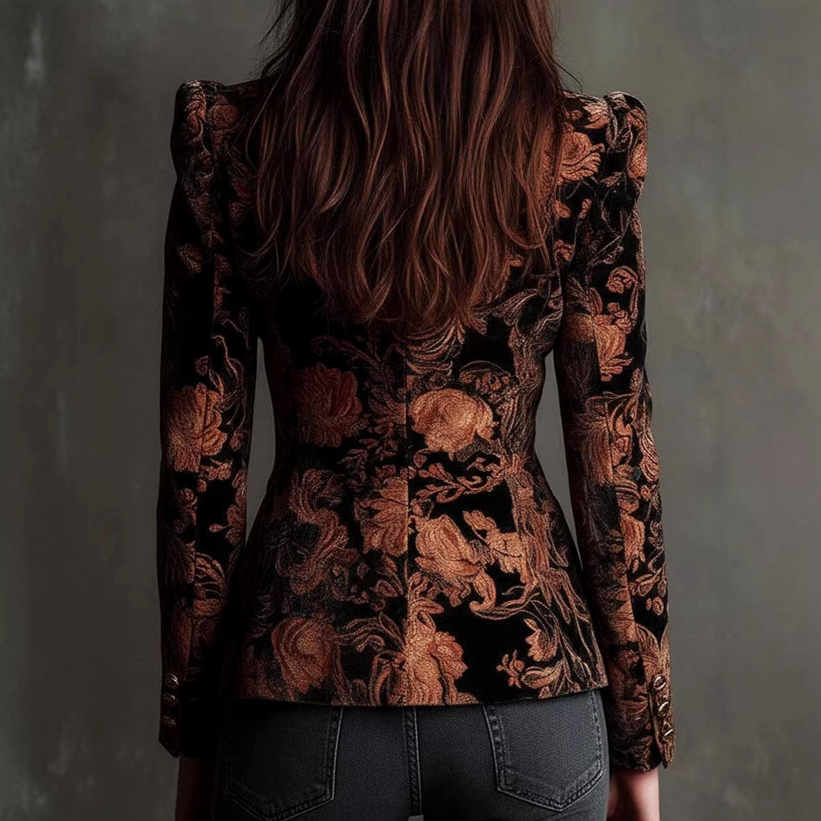Cora - Women's Floral Long Sleeve Fitted Blazer Jacket – view 3